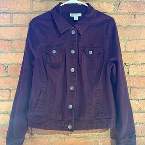 Burgundy Denim Jacket
